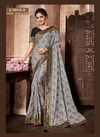 Gray Colour Latest Fancy Designer Festive Wear Printed Silk Zari Embroidery Weaved Border Saree Collection 10910